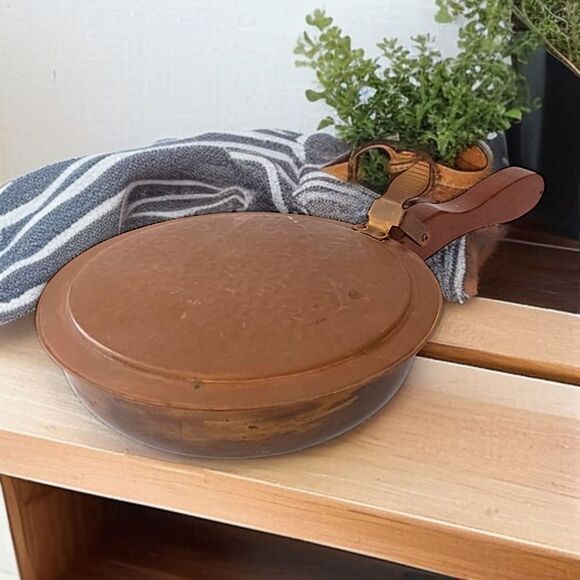 Vintage Silent Butler Table Sweeper Crumb Catcher Holland Copper Brass Wooden - Picture 1 of 16